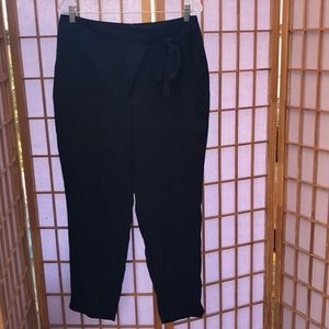 Zara Basic Black Tie Front Pants